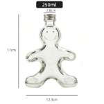 250ML Gingerbread Man Glass Bottle - Image 8