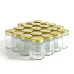 180ml/6oz Hex Glass Jar with Metal Lids 100-Pack