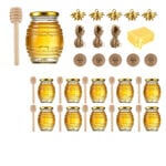 10PCS Hive‑Shaped Glass Honey Jar Kit